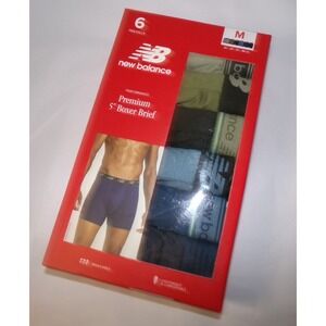 NIP MENS NEW BALANCE BOXER 5" BOXER BRIEF UNDERWEAR~MED 32-34-6 PAIRS~‎